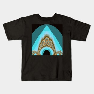 turquoise and gold art-deco Kids T-Shirt